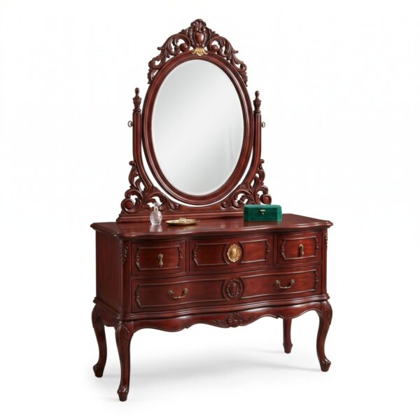 WoodParkBD_DressingTable_Queen_Mahogany_1200_01 Queen Dressing Table (Mahogany Wood)